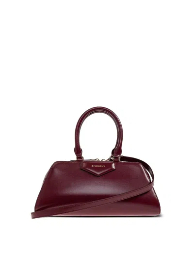 Givenchy Small Antigona East-west Bag In Box Leather In Burgundy