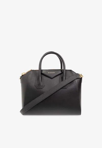Givenchy Small Antigona Leather Handbag In Black