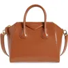 Givenchy Small Antigona Leather Satchel In Brown