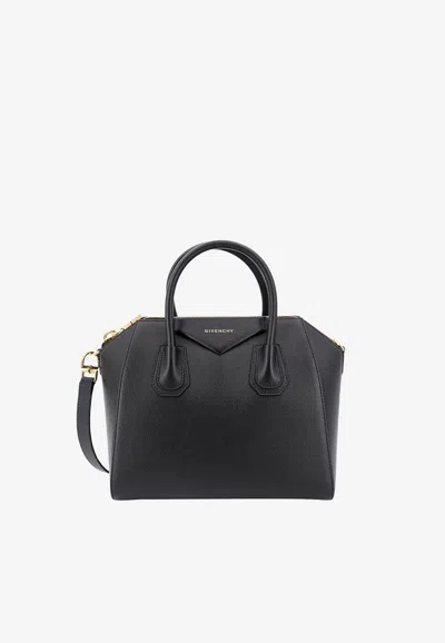 Givenchy Small Antigona Leather Top Handle Bag In Black
