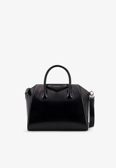 Givenchy Small Antigona Leather Top Handle Bag In Black