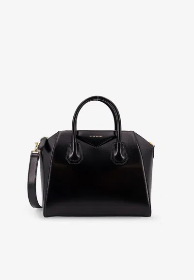 Givenchy Small Antigona Leather Top Handle Bag In Black