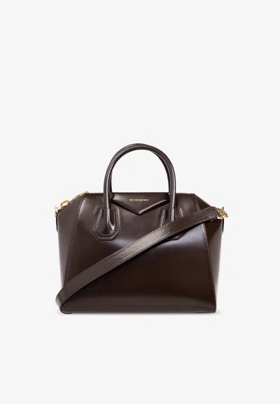 Givenchy Small Antigona Leather Top Handle Bag In Brown