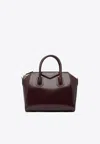 Givenchy Small Antigona Leather Top Handle Bag In Burgundy