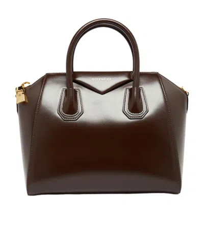 Givenchy Small Antigona Bag In Box Leather In Brown