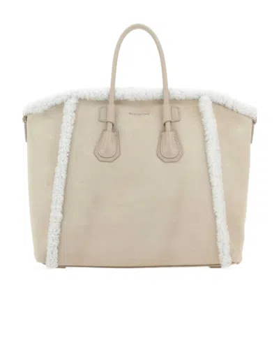 Givenchy Small Antigona Sport Tote Bag In Natural Beige
