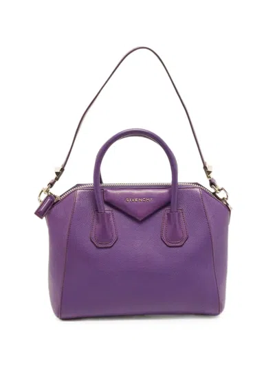 Pre-owned Givenchy Small Antigona Two-way Tote Bag In Purple