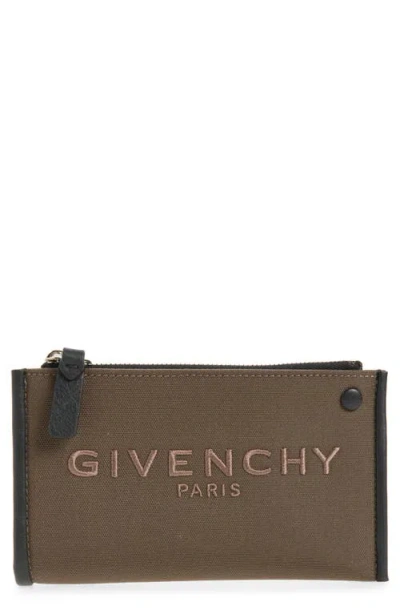 Givenchy Small Canvas Zip Pouch In Purple