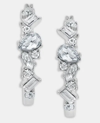 Givenchy Small Crystal Hoop Earrings, 0.8" In Metallic