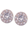 Givenchy Earrings, Rose Gold-tone Crystal Element Stud Earrings In Rose Gold