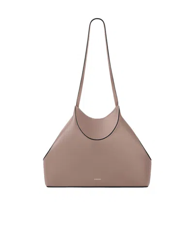 Givenchy Small Facet Tote Bag In Grained Leather In Brown