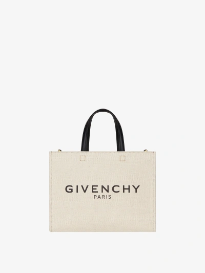 Givenchy Small G-tote Shopping Bag In Canvas In White