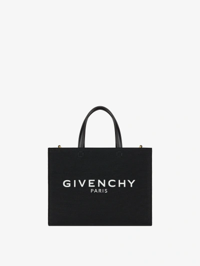 Givenchy Small G-tote Shopping Bag In Canvas In Black
