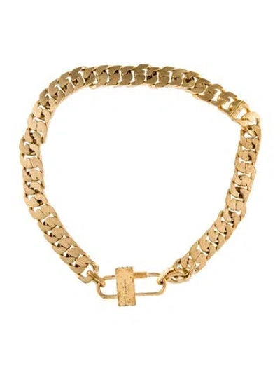 Pre-owned Givenchy Small G-chain Lock Necklace, 19" In Multi