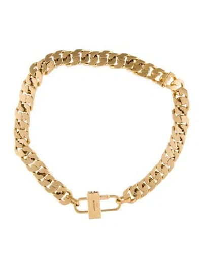 Pre-owned Givenchy Small G-chain Lock Necklace, 19" In Multi