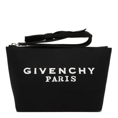 Givenchy Logo Canvas Pouch In Black