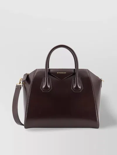 Givenchy Small Leather Bag Double Handle In Silver