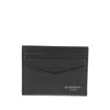 Givenchy Black Card Holder With V Detail And Logo Lettering On The Front In Leather Man In Black