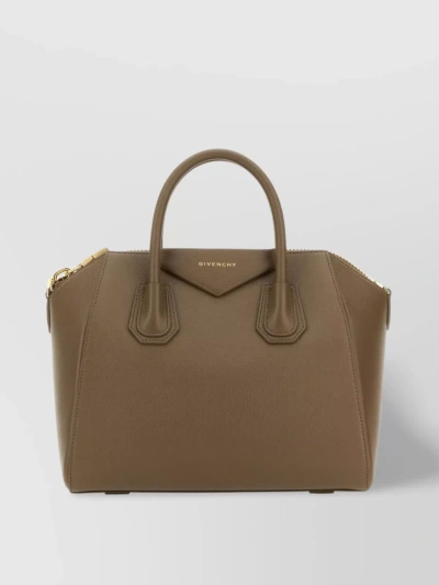 Givenchy Small Leather Handbag With Detachable Strap And Gold-tone Hardware In Brown