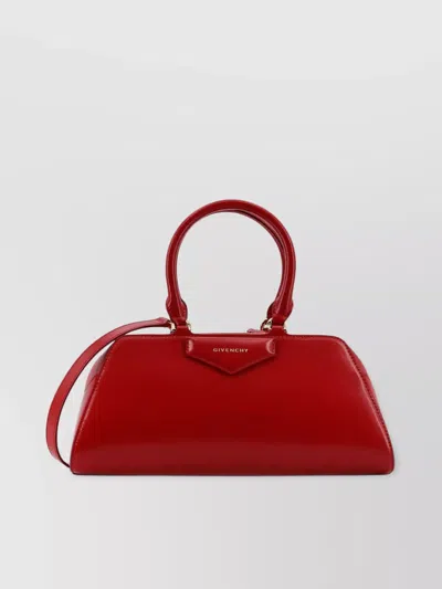 Givenchy Small Leather Shoulder Bag With Structured Shape In Red