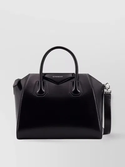 Givenchy Small Leather Shoulder Bag With Structured Shape In Black