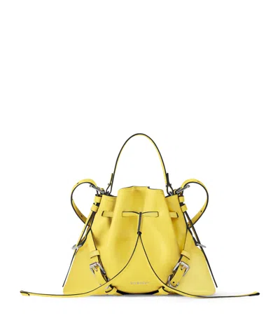 Givenchy Small Leather Voyou Bucket Bag In Yellow