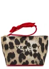 Givenchy Small Leopard-jacquard Woven Pouch In Black