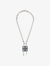 GIVENCHY SMALL LOCK NECKLACE IN METAL AND LEATHER