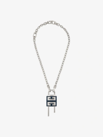 Givenchy Small Lock Necklace In Metal And Leather In Multicolor