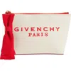 Givenchy Womens Beige Red Brand-print Cotton-blend Pouch In Neutral