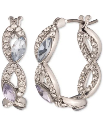 Givenchy Small Mixed Crystal Openwork Hoop Earrings, 0.68" In Multi
