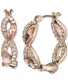 Givenchy Small Mixed Crystal Openwork Hoop Earrings, 0.68" In Pink