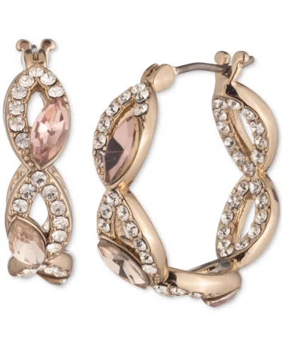 Givenchy Small Mixed Crystal Openwork Hoop Earrings, 0.68" In Pink