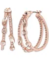 Givenchy Small Mixed Crystal Split-hoop Earrings, 0.86" In Rose Gold