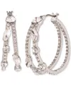 Givenchy Small Mixed Crystal Split-hoop Earrings, 0.86" In Silver,white