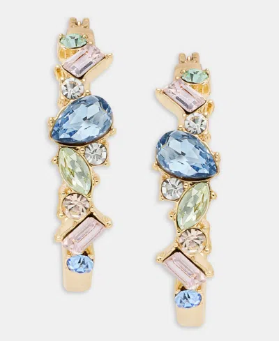 Givenchy Small Multi-stone Hoop Earrings, 1" In Gold