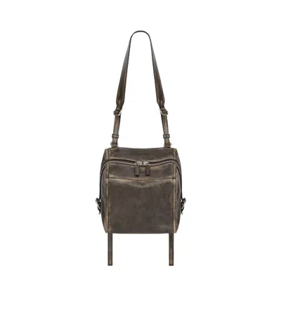 Givenchy Small Pandora Leather Messenger Bag In Green