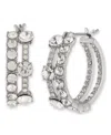 Givenchy Small Pave Double-row Hoop Earrings, 0.66" In Silver