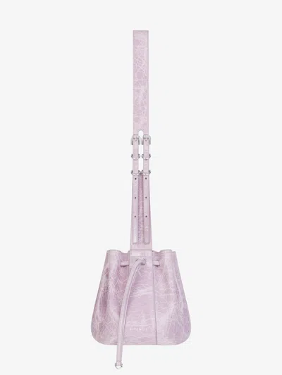 Givenchy Small Pumpkin Bag In Crackled Patent Leather In Burgundy