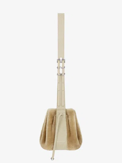 Givenchy Small Pumpkin Bag In Shearling In Gray