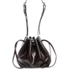 Givenchy Small Pumpkin Drawstring Leather Bucket Bag In Ebony Brown