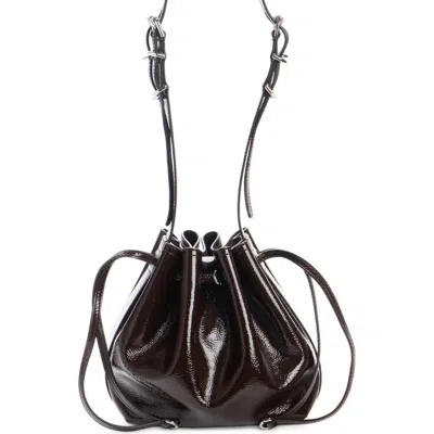 Givenchy Small Pumpkin Drawstring Leather Bucket Bag In Ebony Brown