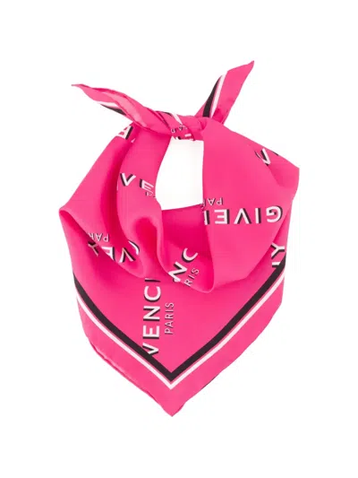 Givenchy Small Shadow Logo-print Scarf In Gold