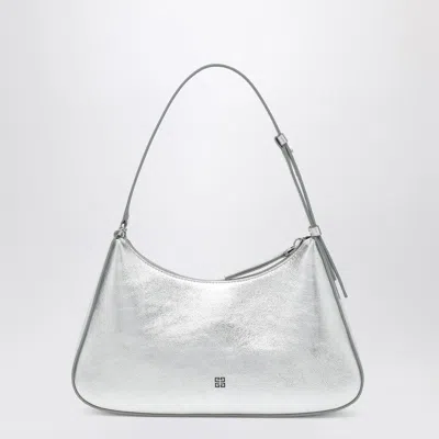 Givenchy Lucky Small Lock Shoulder Bag In Metallic Leather In Light Silvery