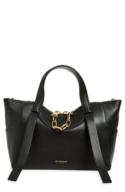 Givenchy Small Snatch Leather Chain Zip Tote In Black