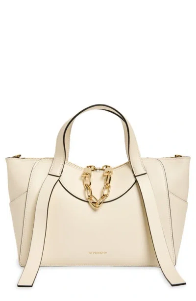 Givenchy Small Snatch Leather Chain Zip Tote In Cream