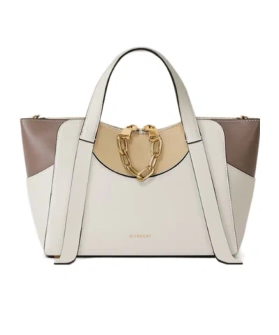Givenchy Small The Snatch Bag In Tricolor Grained Leather In Ivory/natural Beige