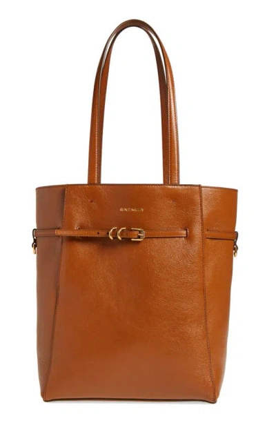 Givenchy Small Voyou Belted Leather Tote In Brown