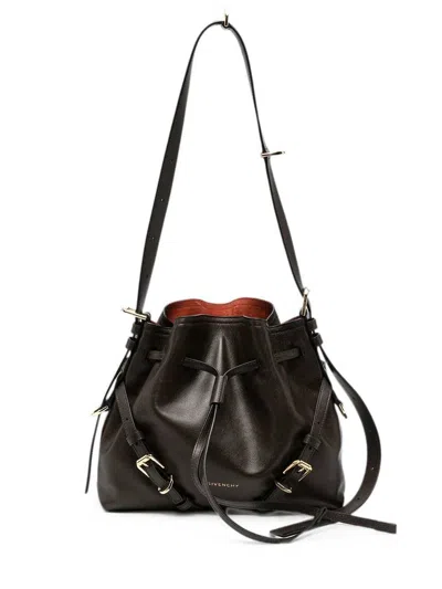 Givenchy Small Voyou Bucket Bag In Glossy Leather In Brown