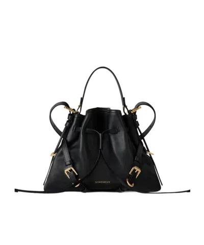 Givenchy Small Voyou Bucket Bag In Shiny Leather In Black